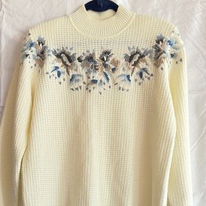 Alfred Dunner Vintage Floral Turtleneck Sweater NWOT
